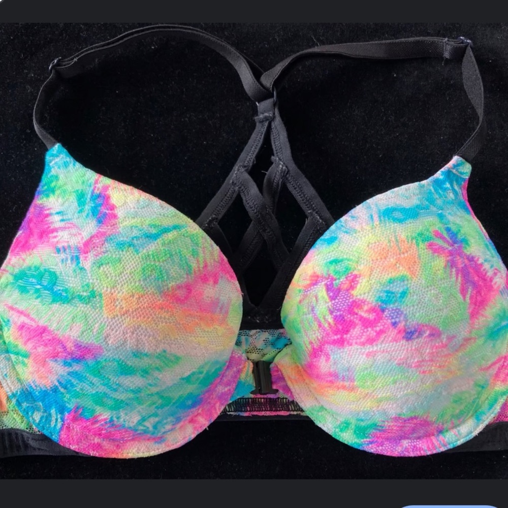 Victoria Secret PINK Push Up Neon Pigeonnant Bra